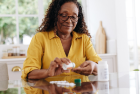 Woman taking medication