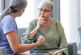 Woman talking to a doctor