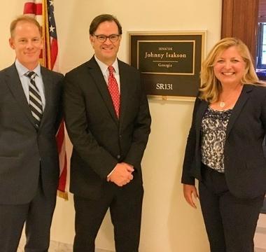 Dr. Beck, John Lehr and Christiana Evers at Georgia Senator Johny Isakson's office