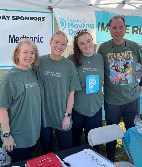 Ripley Hensley and her dad, mom, and sister, posing for a picture at Parkinson's Moving Day