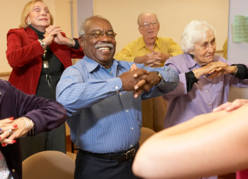 Group of people exercising