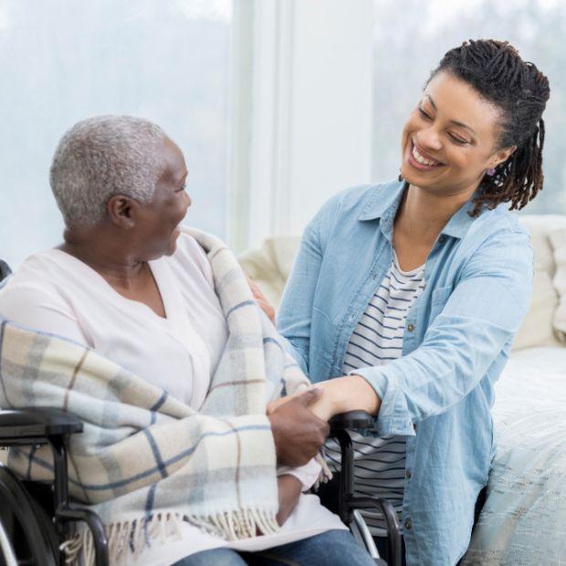 Woman caring for her ill mother