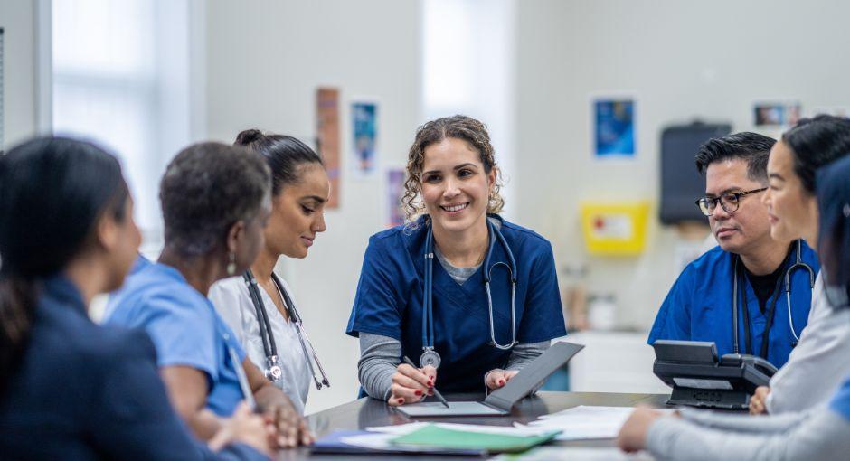 Group of medical professionals meeting