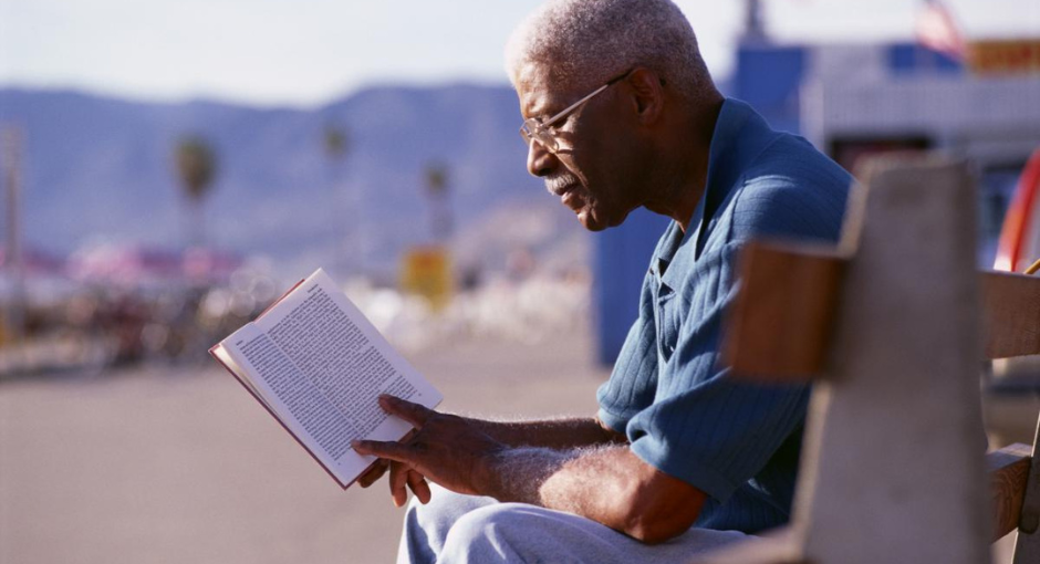 Man reading book