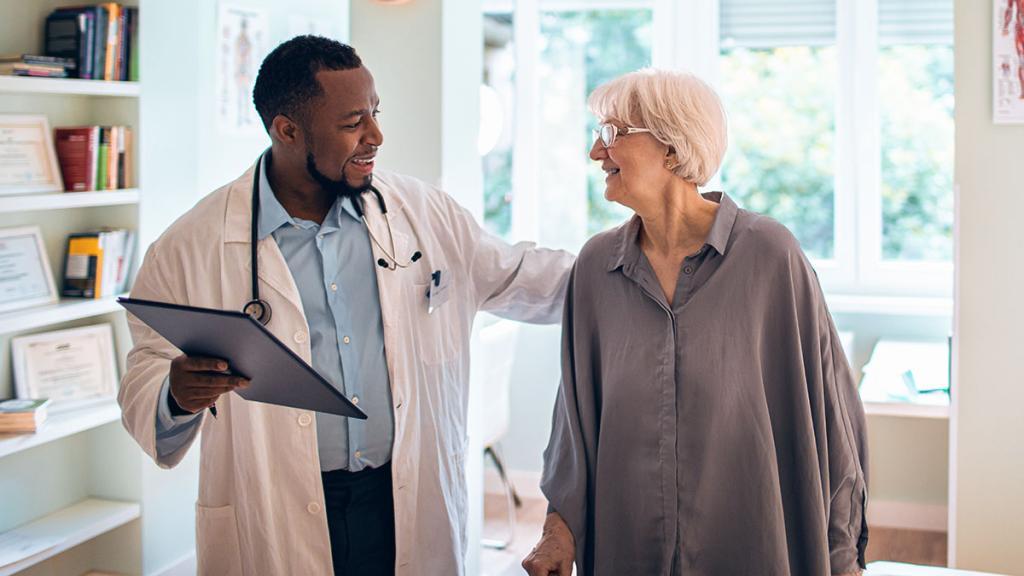 Doctor talking to patient