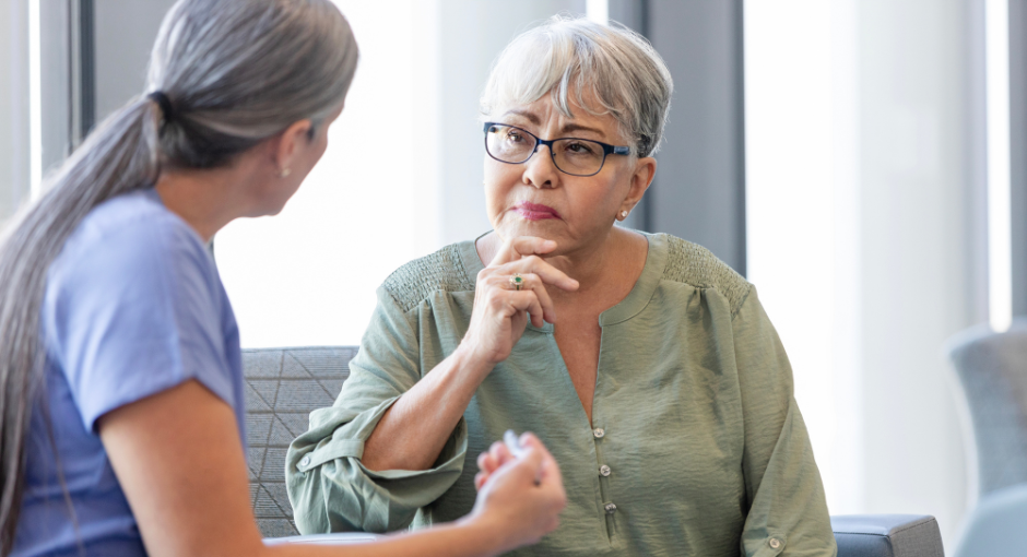 Woman talking to a doctor