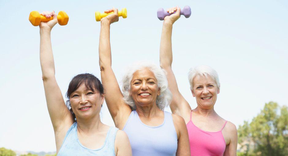 Women exercising with weights