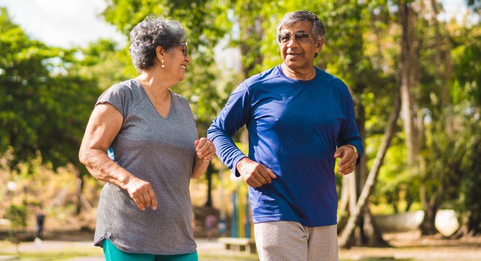 Hispanic couple going for a jog